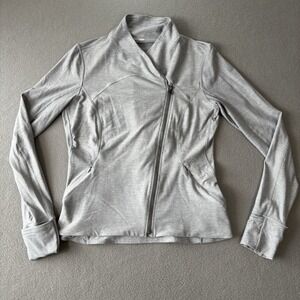 Lululemon Precision Zip Jacket Heathered Battleship Luon Yoga Run Activewear 10‎